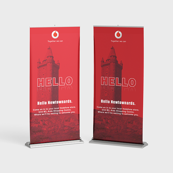 Vodafone pop-up banners designed by Sav Cattura